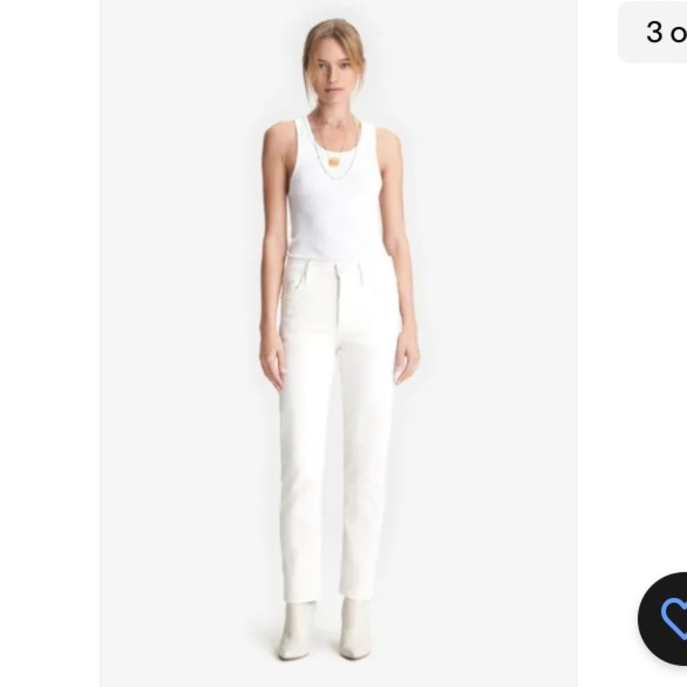 Mother jeans, Tomcat button fly (creampuff) Sz29